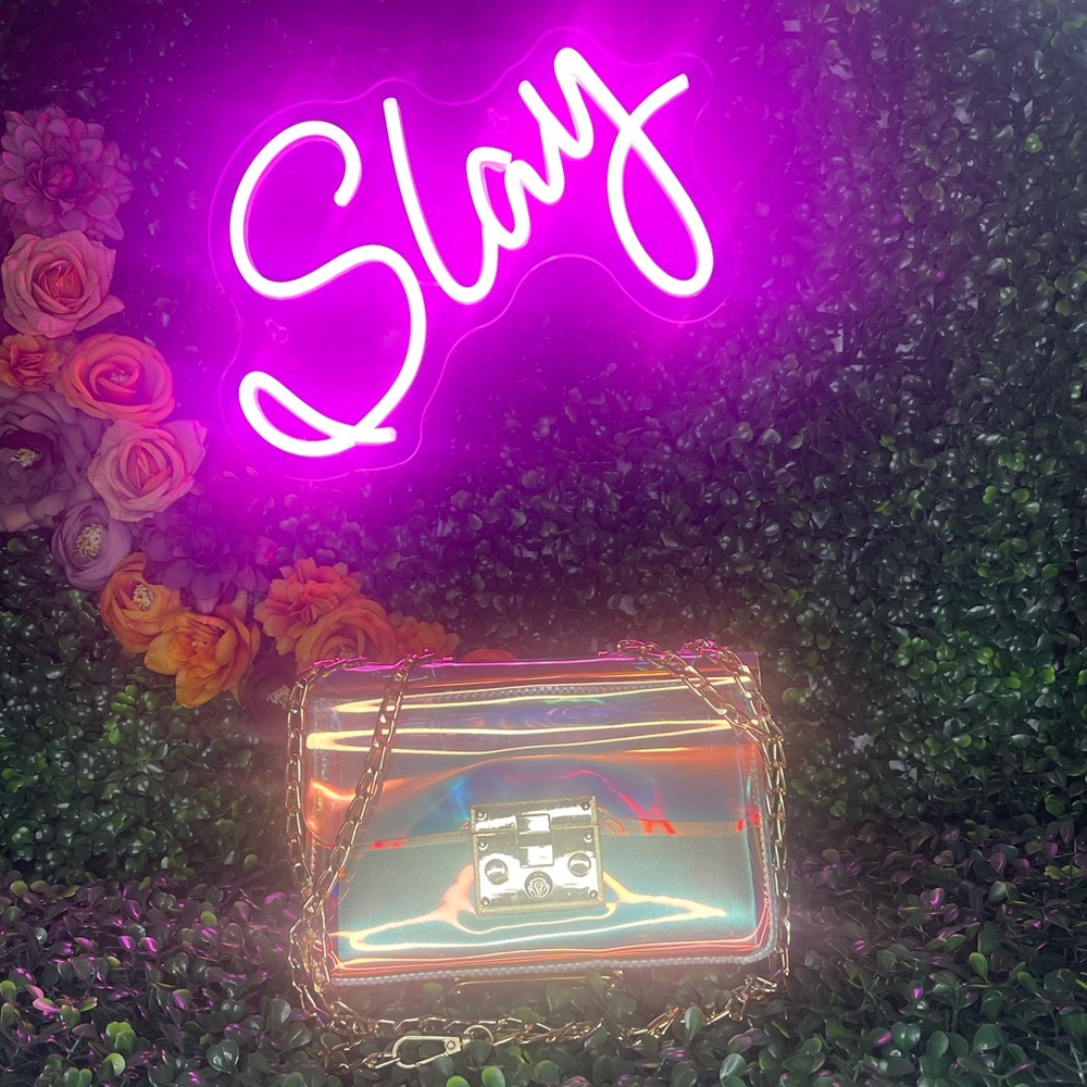 NWOT Iridescent Hologram Crossbody Purse